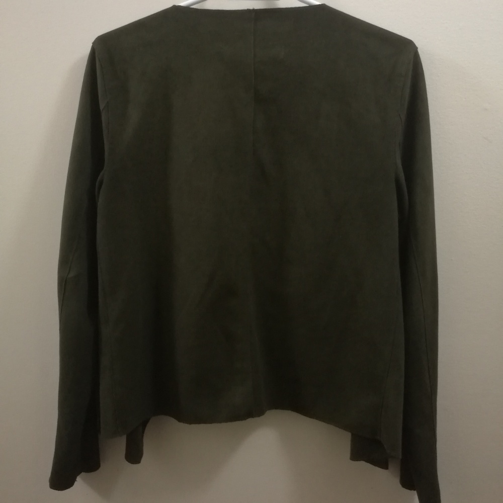 Noisy May Drape Front Faux Suede Blazer - Picture 3 of 4
